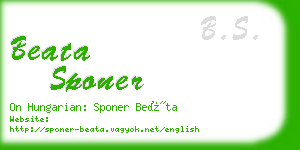 beata sponer business card